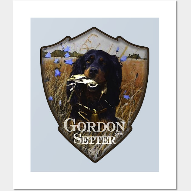 Setter Gordon , woodcock hunting Wall Art by German Wirehaired Pointer 